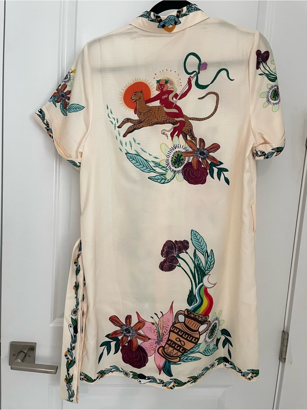 NEW Commense Printed Collared Belted Short Dress Size Medium NWT.            L16 - Picture 5 of 7